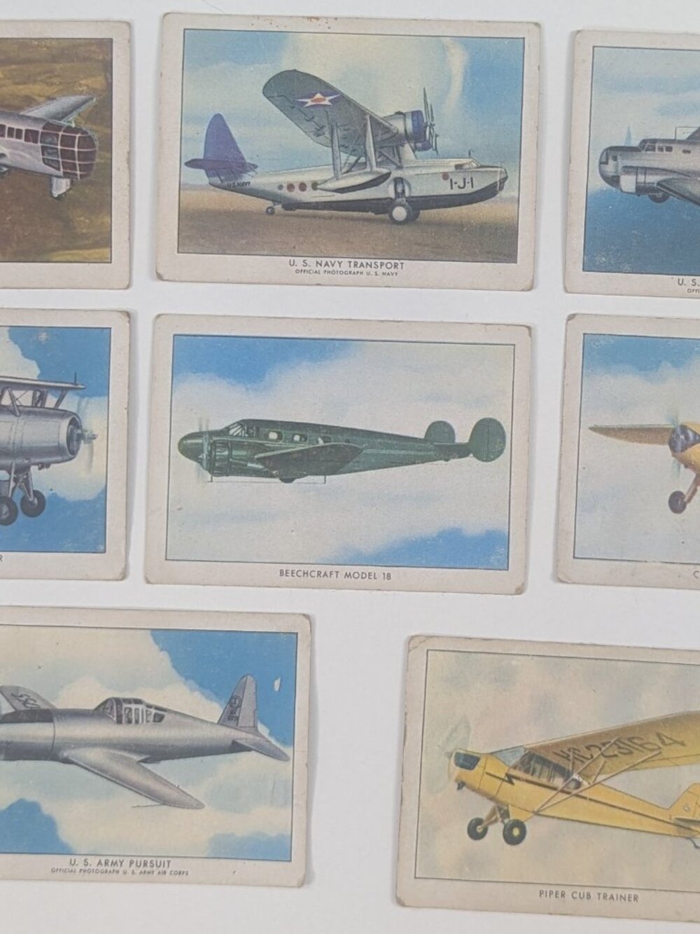 Lot of eight 1940 Wings cigarette airplane cards Series A